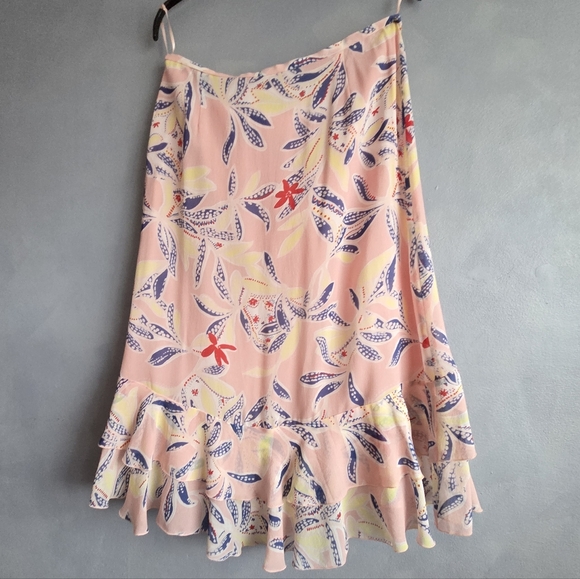 SEE BY CHLOÈ SILK RED, YELLOW, FRILL SKIRT, SIZE US 10, NEW - Picture 7 of 14